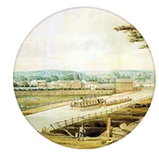 Illustration of a long, level stretch of canal